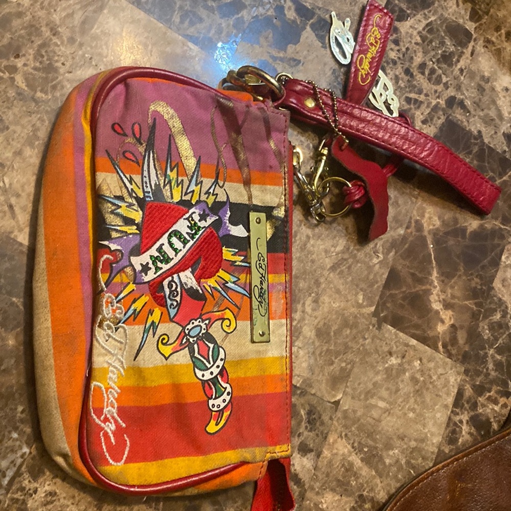 Old ed Hardy wallet stained a little in the inside and outside